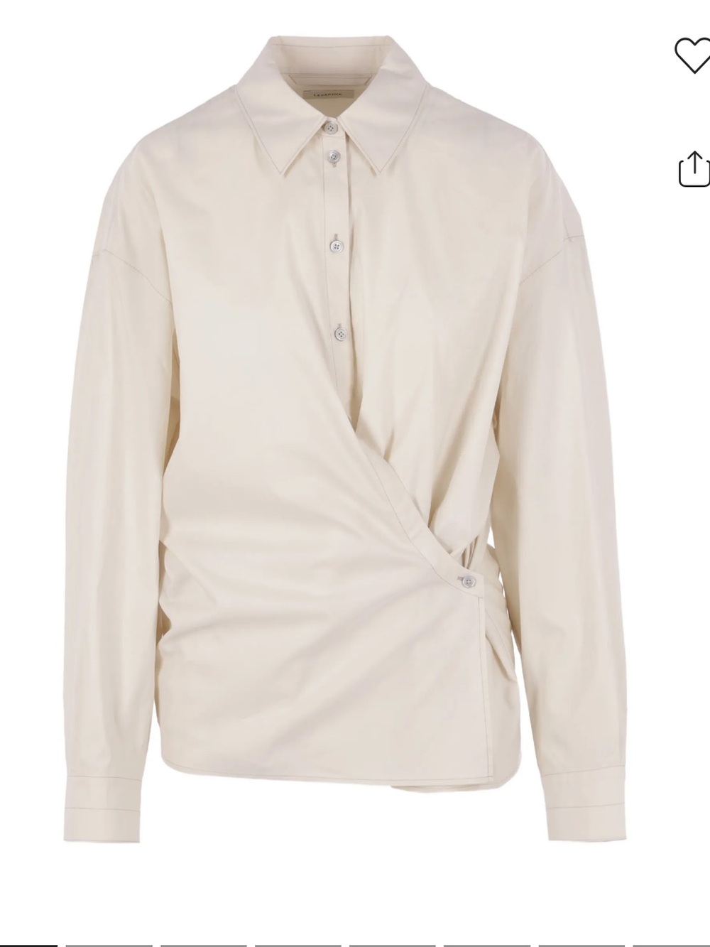 LEMAIRE Cream Wrap-Detail Buttoned Polo Blouse